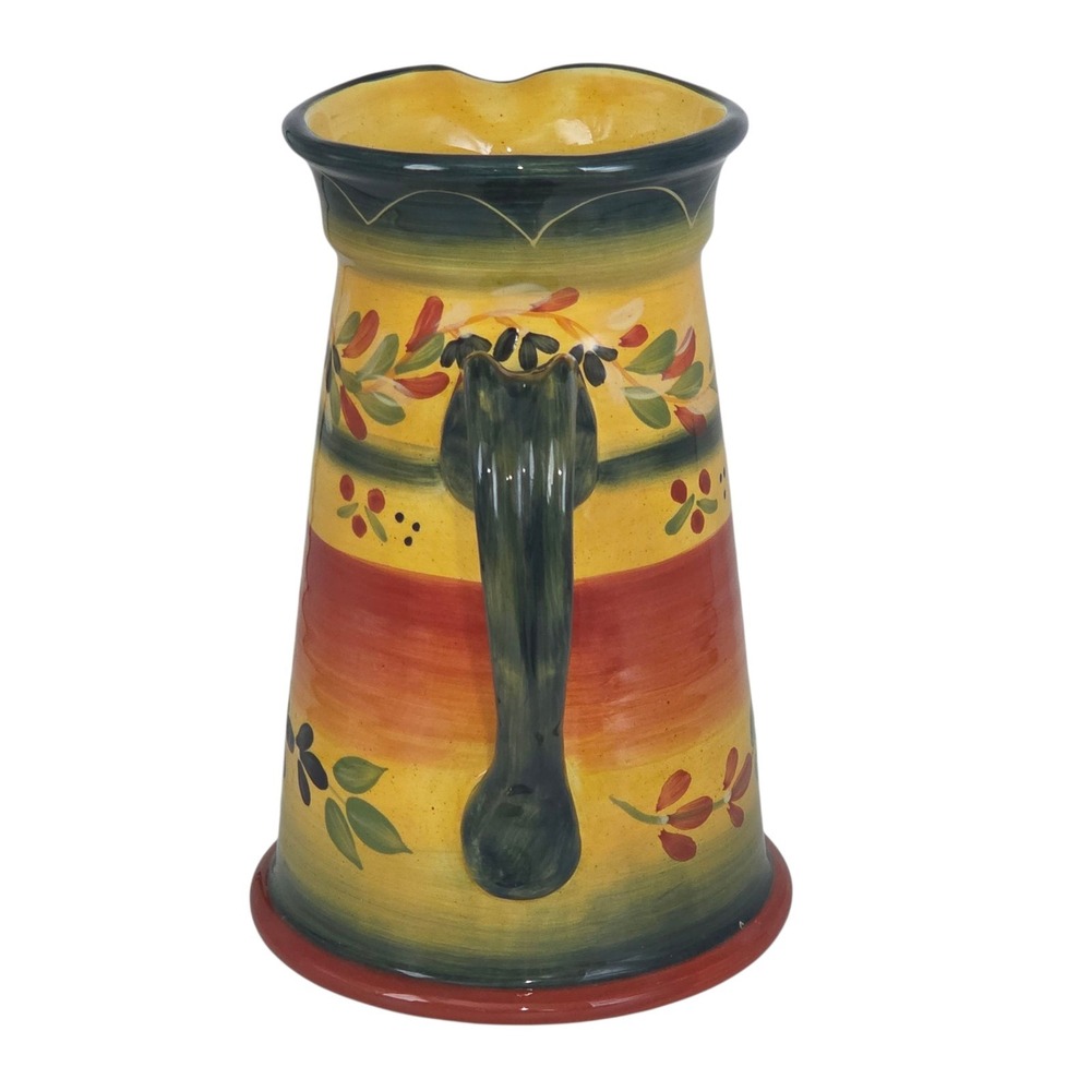 Tabletops Gallery La Province Hand Painted Hand Crafted Ceramic Pitcher 80oz - Picture 5 of 13